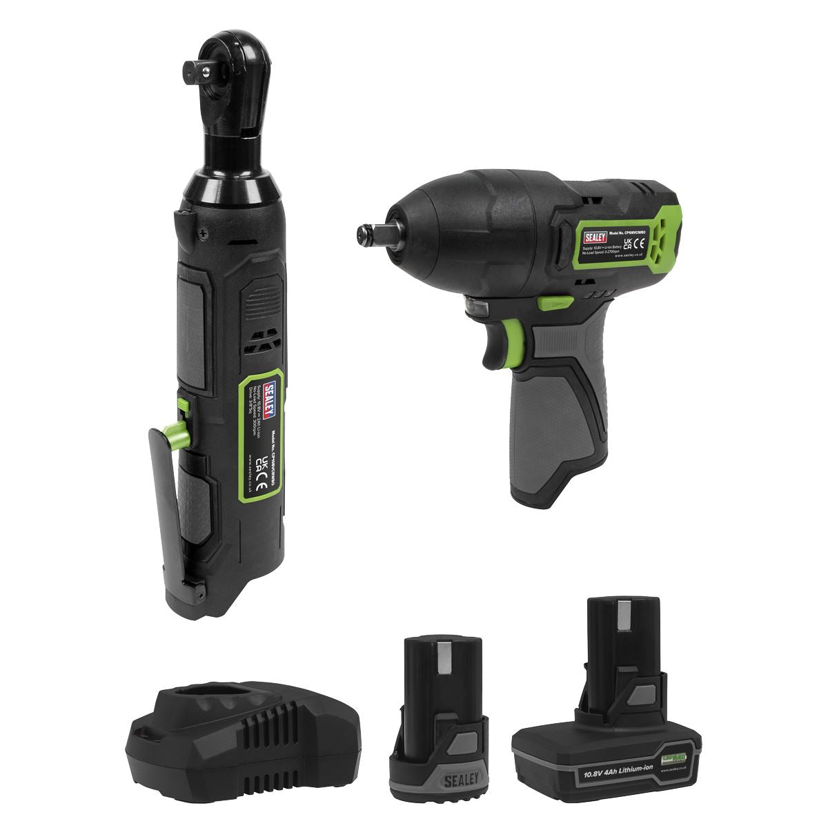 Sealey 2 x 10.8V SV10.8 Series Impact Wrench & Ratchet Wrench Kit CP108VCOMBO6