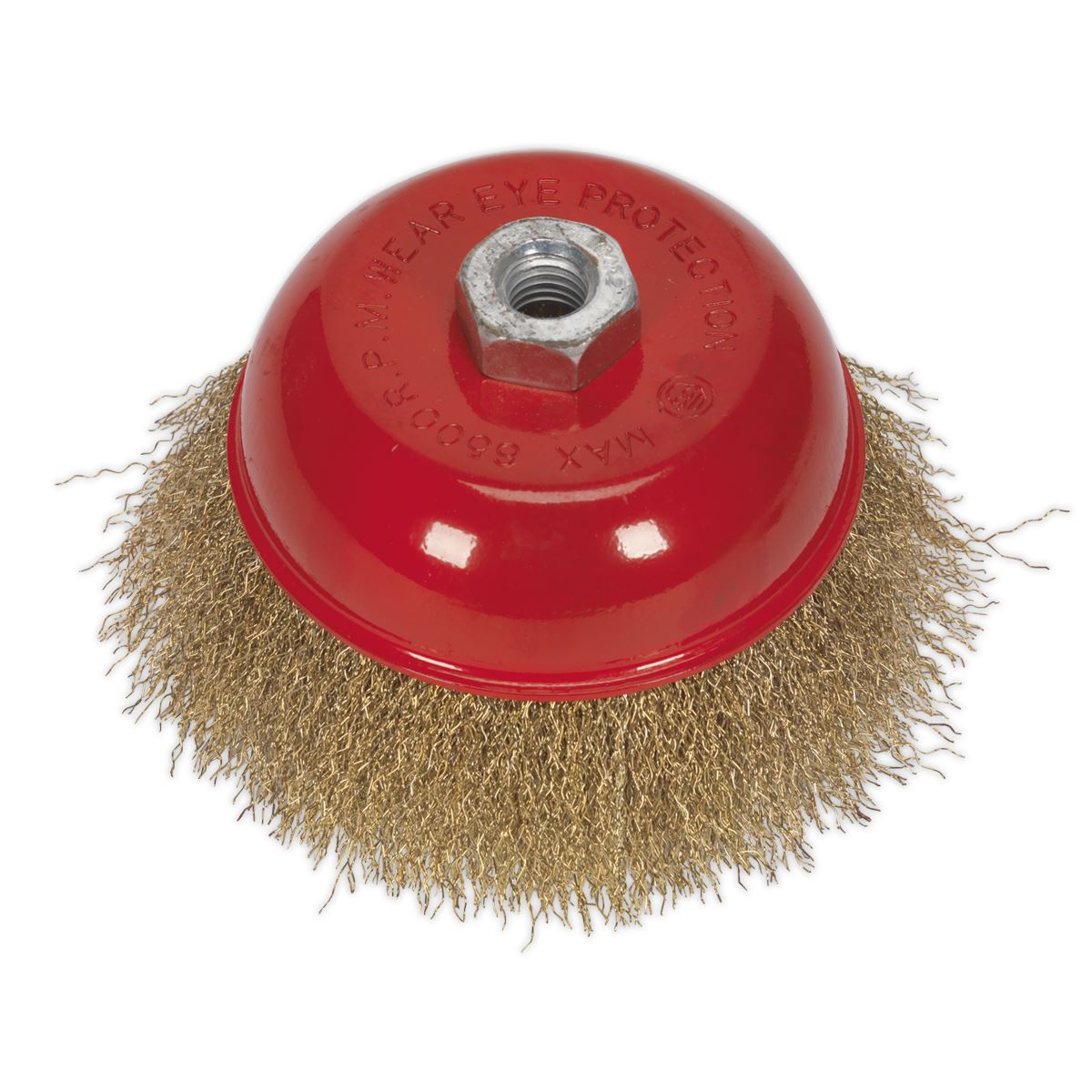 Sealey Brassed Steel Cup Brush 125mm M14 x 2mm CBC125