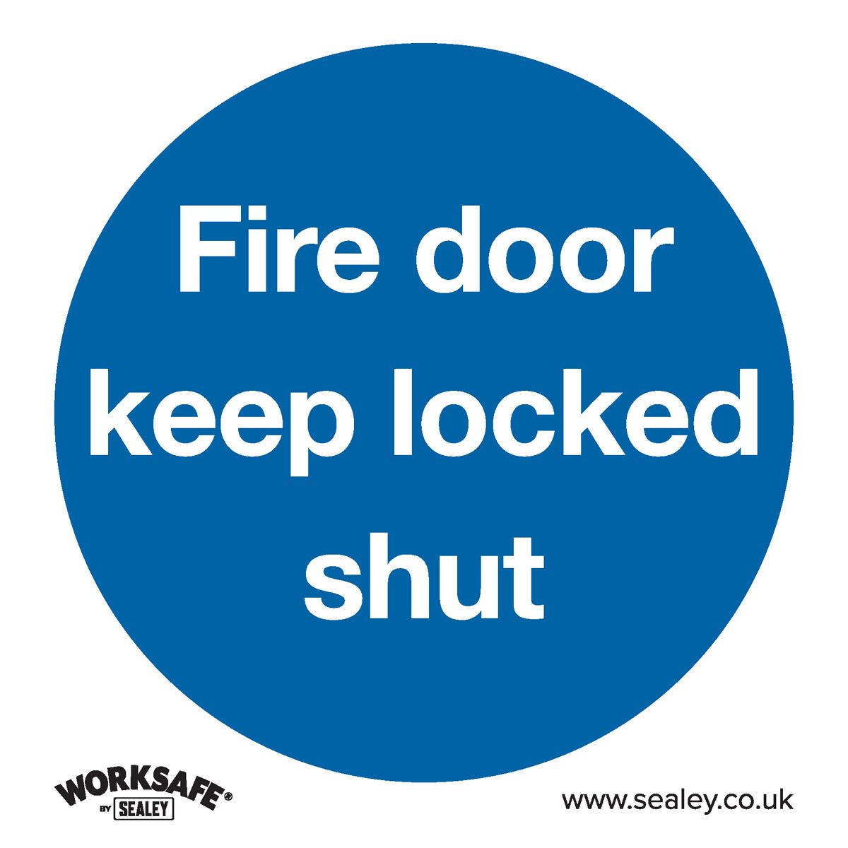 Sealey Safety Sign - Fire Door Keep Locked Shut- Plastic - Pk of 10 SS4P10