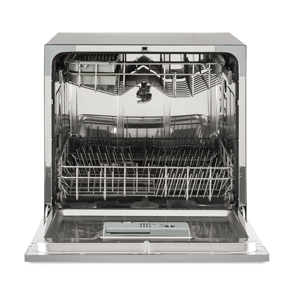 Sealey Baridi Compact Tabletop Dishwasher 8 Place Settings, 6 Programmes, Low Noise, 8L Cycle, Start Delay - Silver DH87