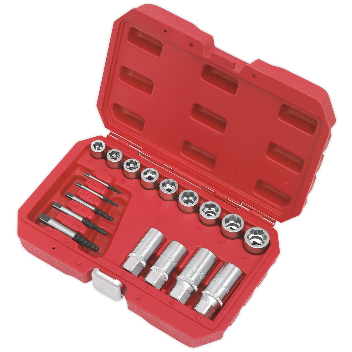 Sealey Bolt, Stud & Screw Extractor Set 18pc AK751