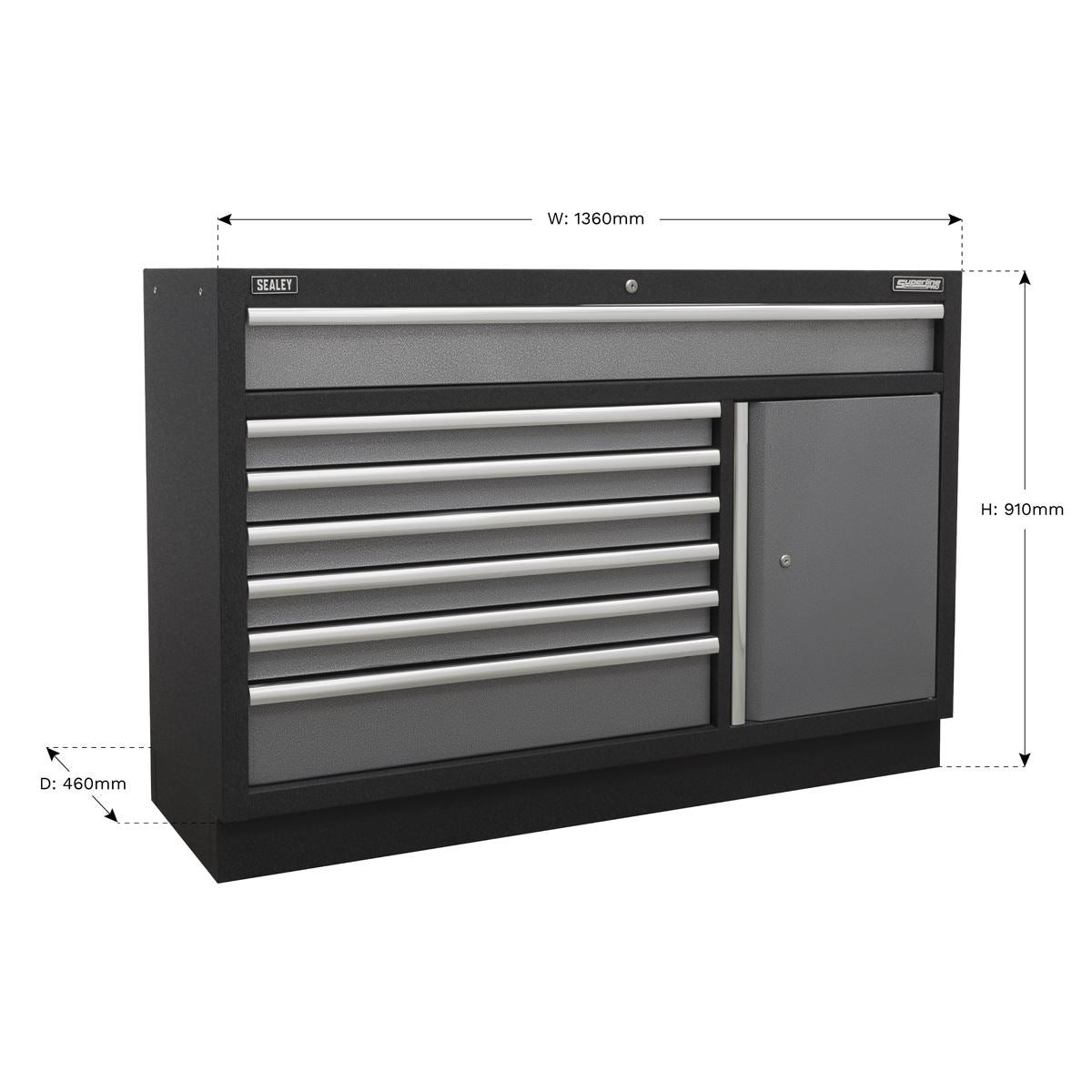 Sealey Modular 7 Drawer Floor Cabinet 1360mm APMS64