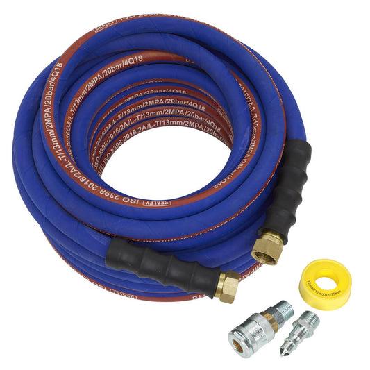 Sealey Air Hose Kit 15m x 13mm High Flow with 100 Series Adaptors AHK04