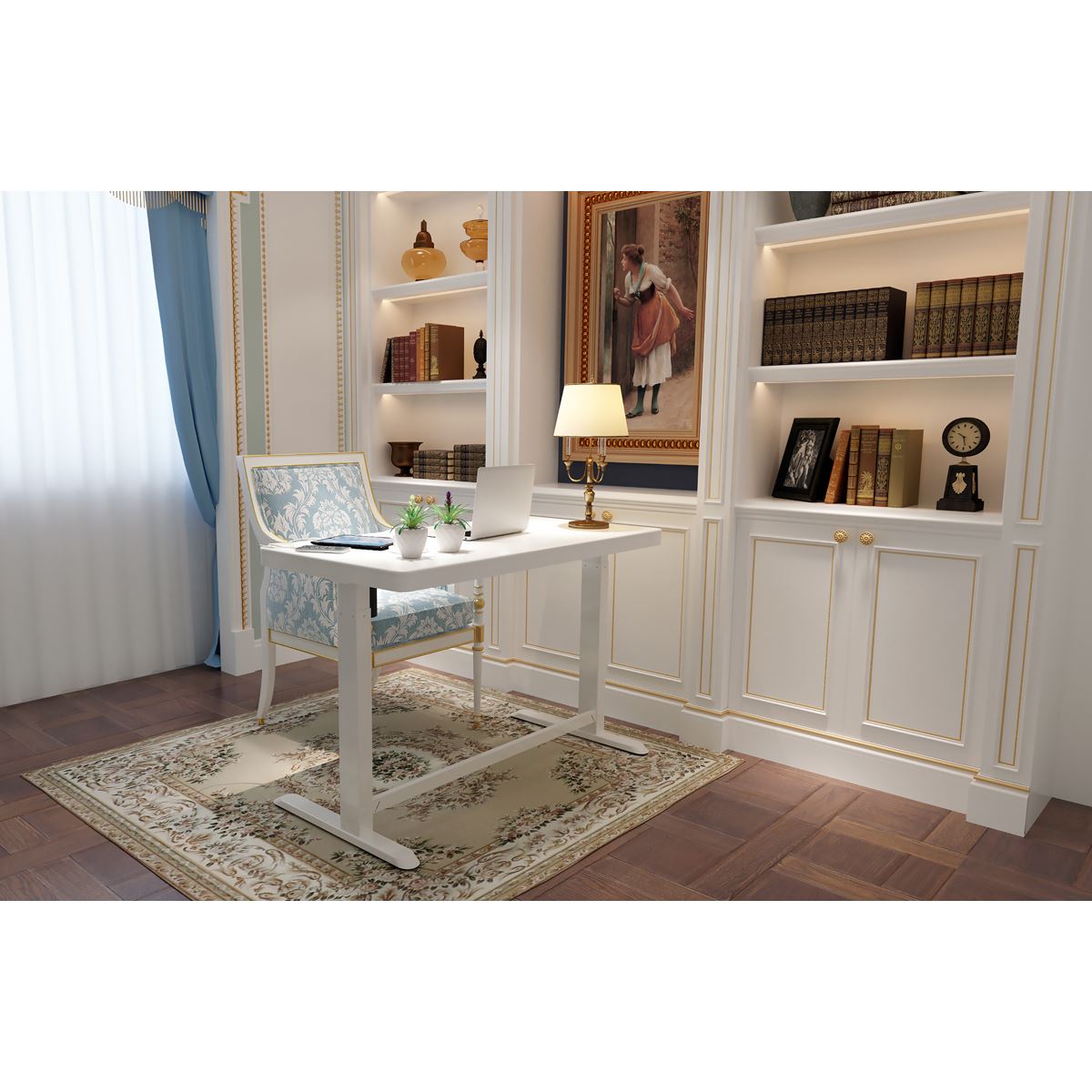 Sealey Dellonda White Electric Adjustable Standing Desk with USB & Drawer, 1200 x 600mm DH54