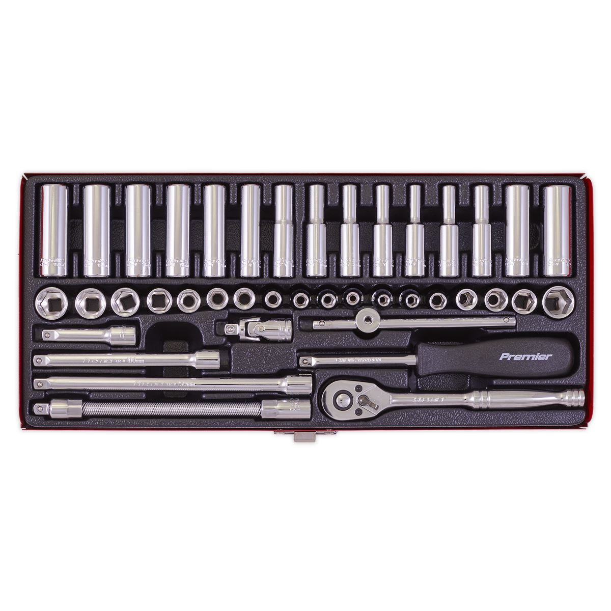 Sealey Socket Set 41pc 1/4"Sq Dr 6pt WallDrive - Metric/Imperial AK690