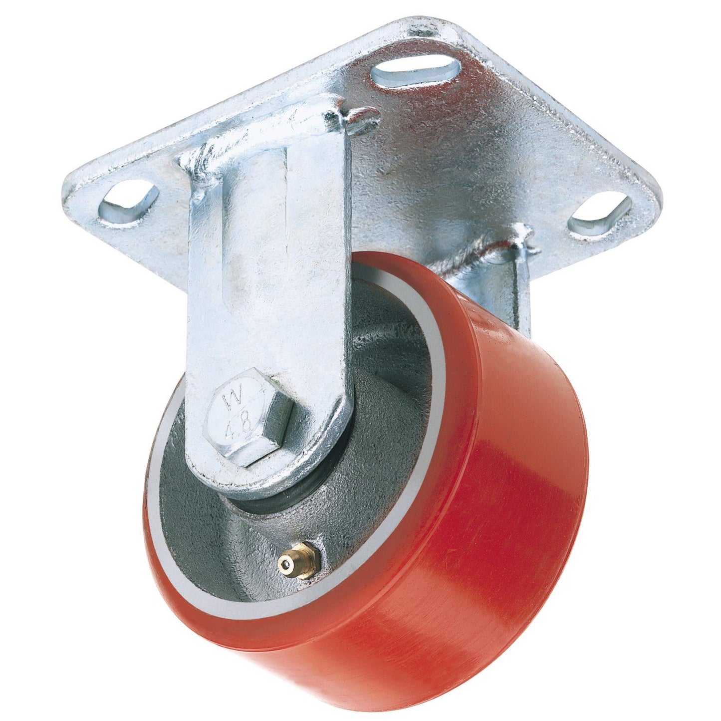 Draper 1x 100mm Diam Fixed Plate Fixing Polyurethane Wheel - S.W.L. 250kg Tool - 65525