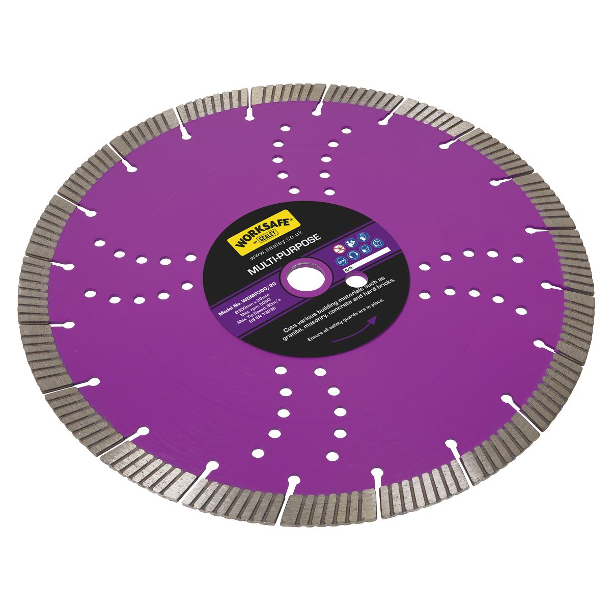 Sealey Cutting Disc Multipurpose Dry/Wet Use 300mm WDMP300/20