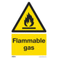 Worksafe Warning Safety Sign - Flammable Gas - Self-Adhesive Vinyl SS59V1