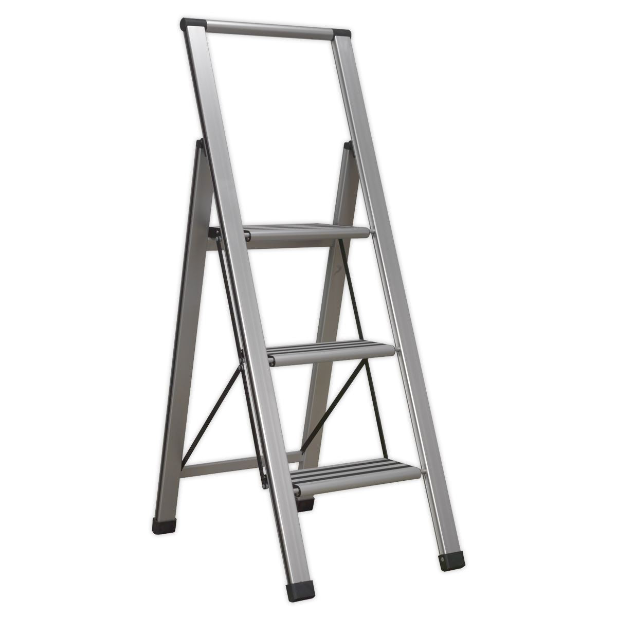 Sealey Aluminium Prof Folding Step Ladder 3-Step 150kg Capacity APSL3