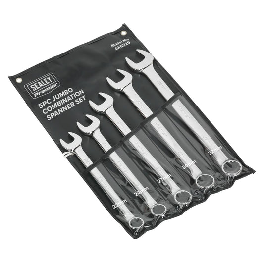 Sealey Combination Spanner Set 5pc Jumbo Metric AK6329