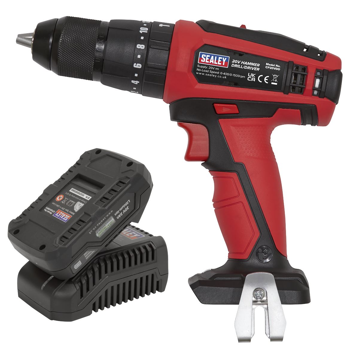 Sealey Hammer Drill/Driver 13mm 20V 2Ah Lithium-ion Kit CP20VDDKIT1