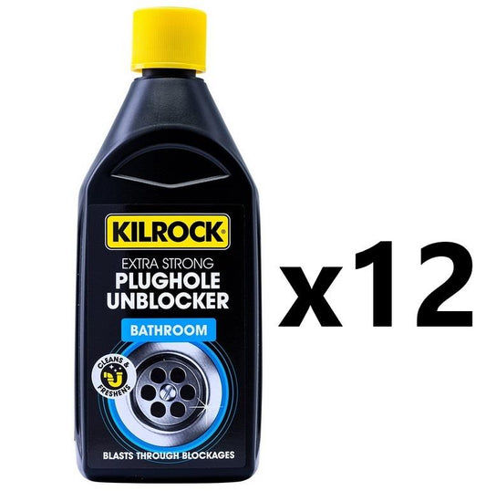 Kilrock 12x Plughole Unblocker Bathroom 500ml