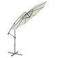 3m Banana Garden/Patio Parasol w/Crank Handle, 8 Ribs and Cover, Cream Canopy