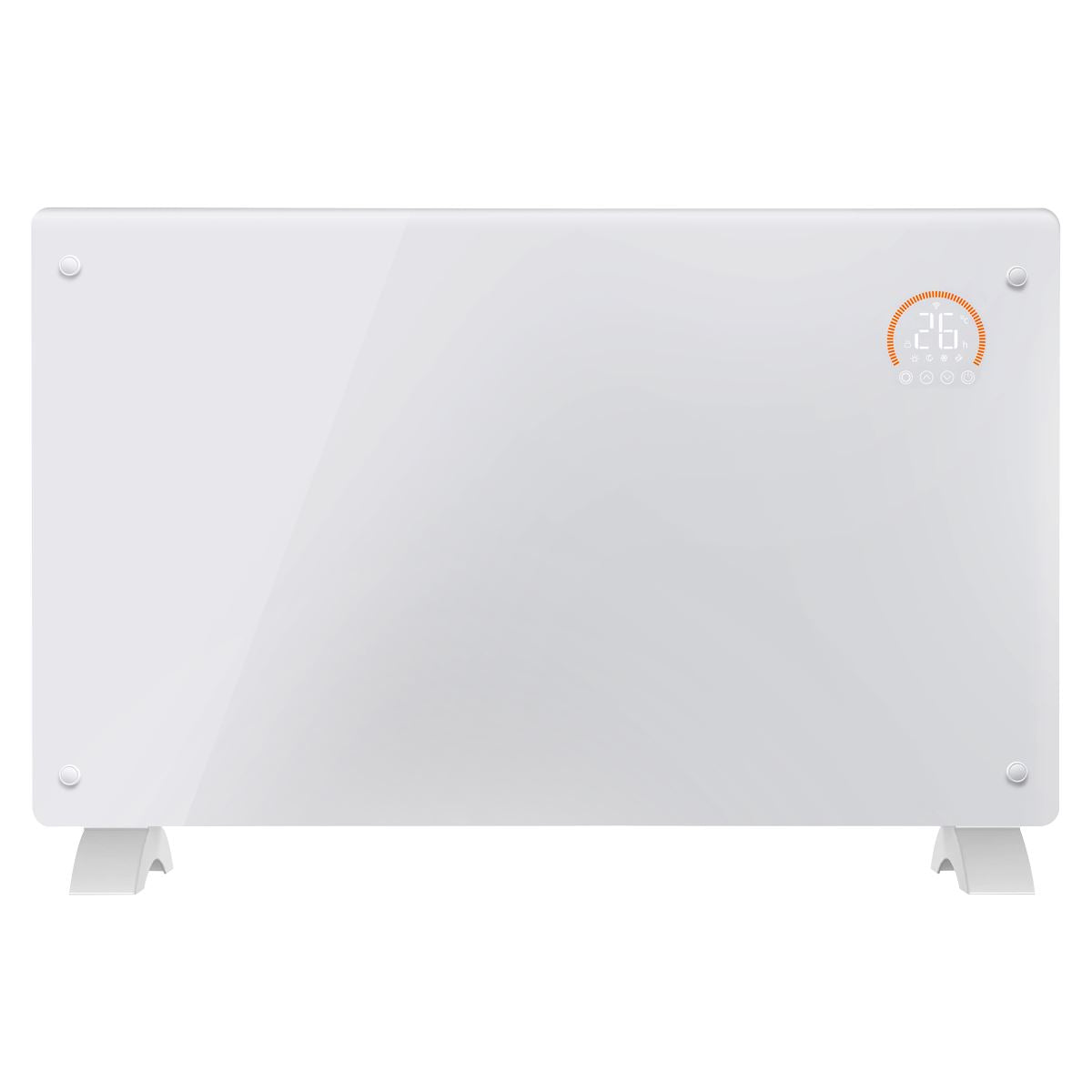 Baridi Electric Glass Panel Heater, 2000W, Thermostat Controlled 24Hr 7 Day Timer, Wi-Fi Enabled, Remote Control, White - DH140 DH140