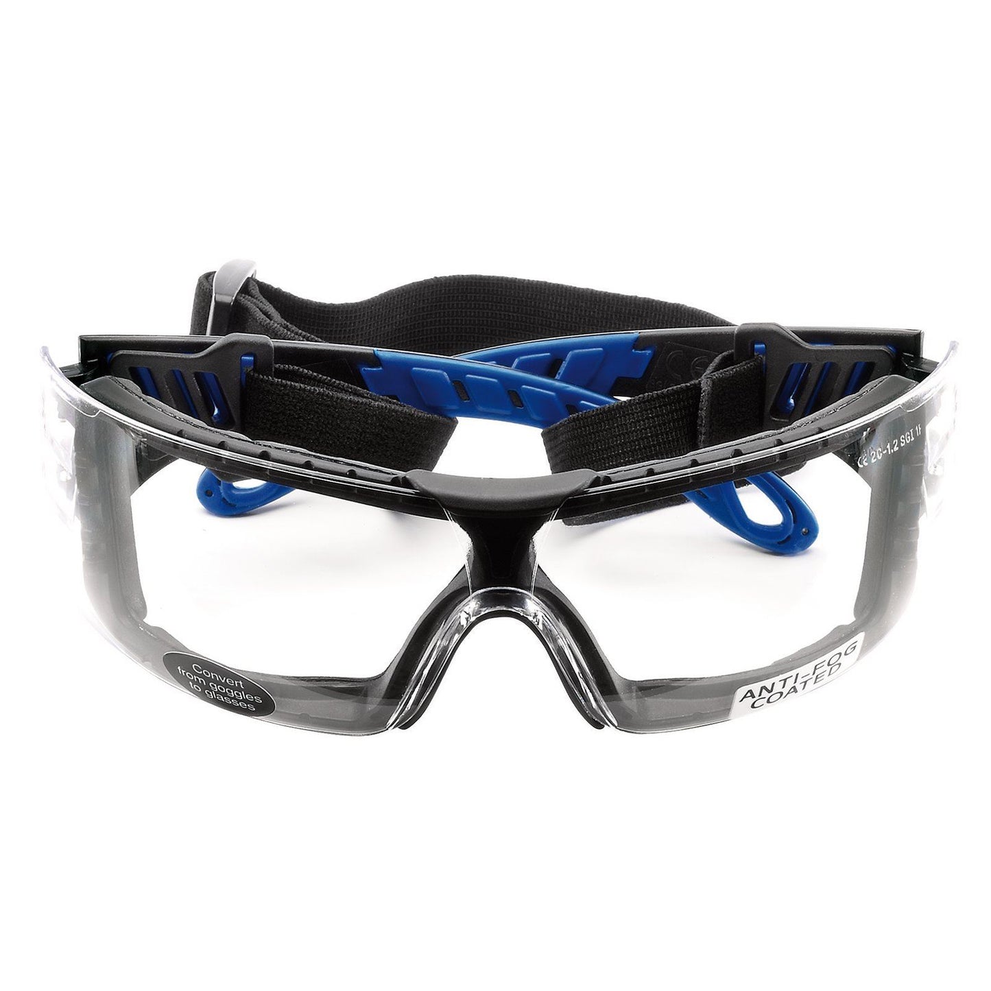 Draper Anti Fog Wraparound Safety Glasses Black Clear - 02939