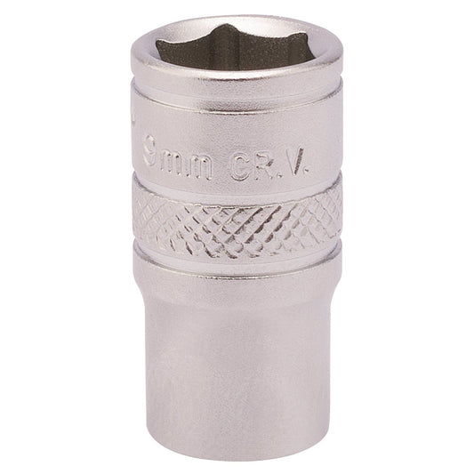 Draper Expert Quality 1/4" Square Drive Chrome Vanadium Socket - 9mm - 82143