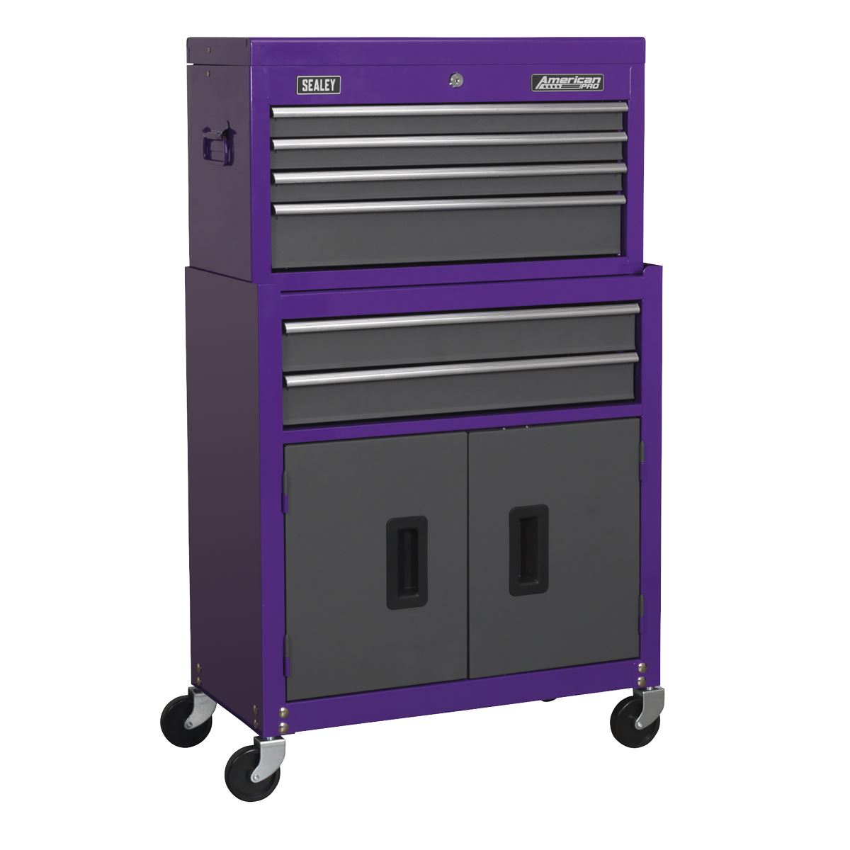 Sealey Topchest & Rollcab Combo 6 Drawer - Purple/Grey AP2200BBCP