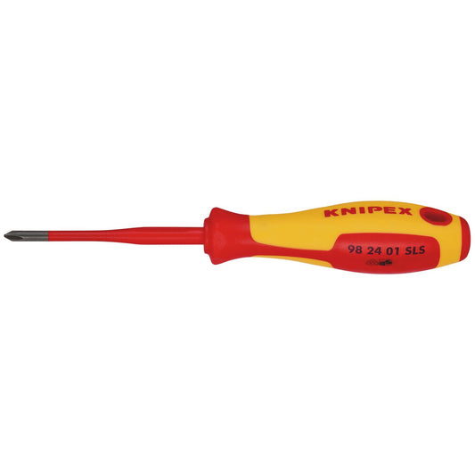 KNIPEX 98 24 01 SLS VDE Insulated Plus/Minus Screwdriver, PH/S1 x 80mm