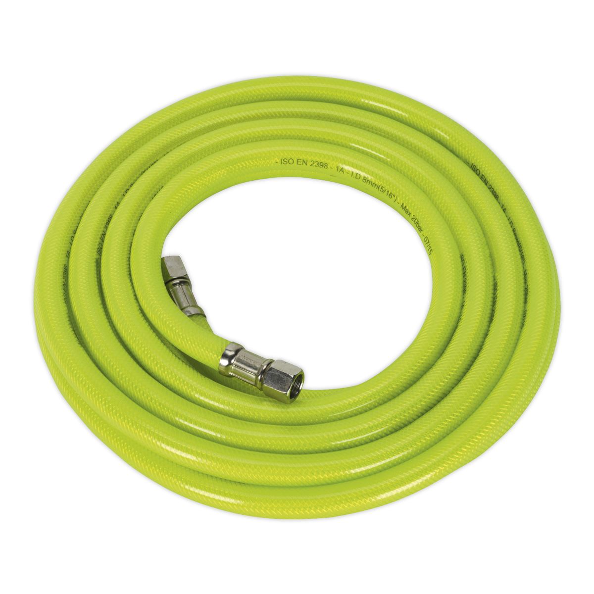 Sealey Air Hose High-Visibility 5m x 8mm with 1/4"BSP Unions AHFC5