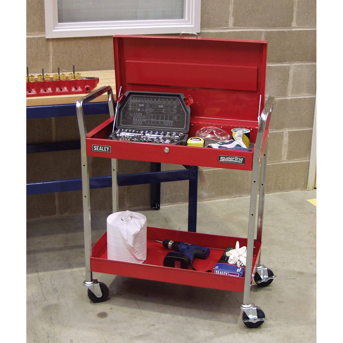 Sealey Trolley 2-Level Heavy-Duty with Lockable Top CX104