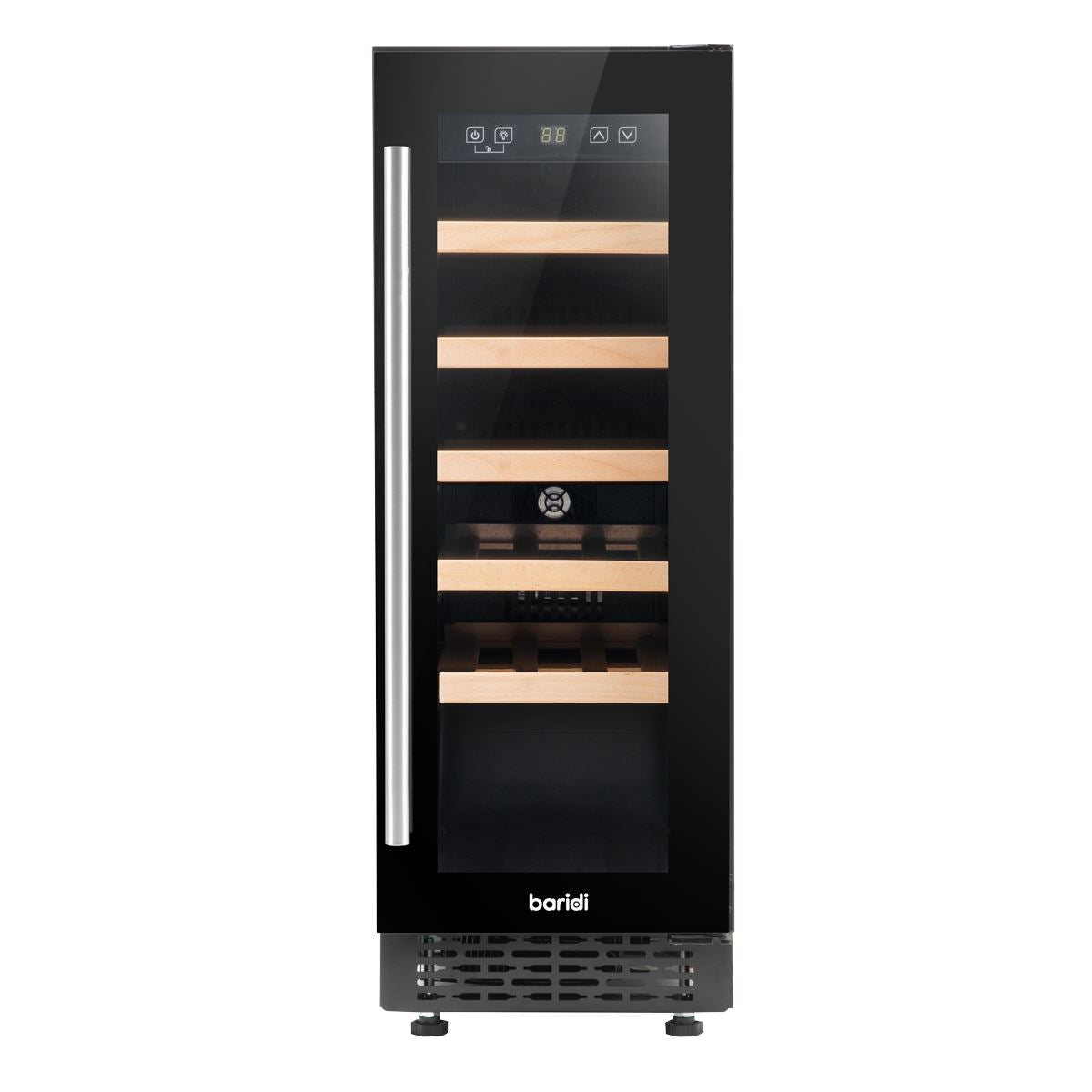 Sealey Baridi 20 Bottle Slim 30cm Built-In Wine Cooler, Touchscreen Controls, Black DH203