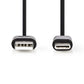 Nedis USB 2.0 Cable Type-C Male to A Male 1m Black CCGP60600BK10