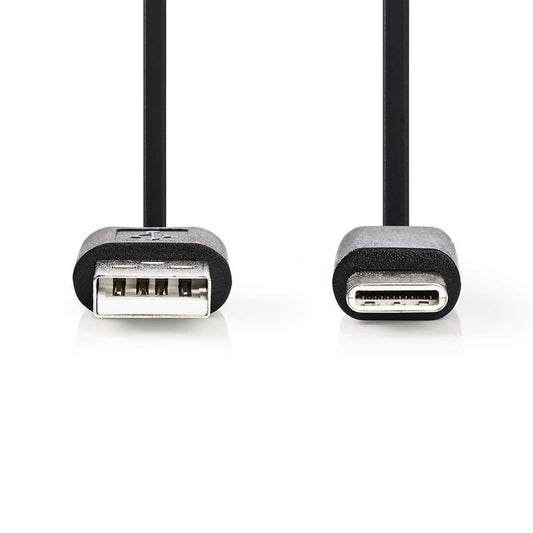 Nedis USB 2.0 Cable Type-C Male to A Male 1m Black CCGP60600BK10