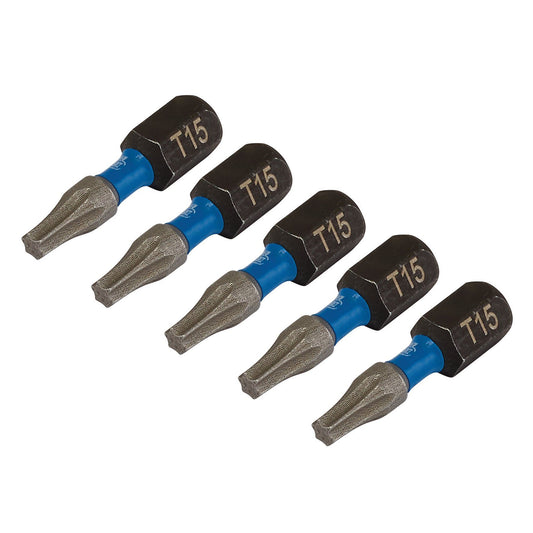 Draper T15 x 25mm Impact S/D Bit 5Pk IMBH/TX25/5