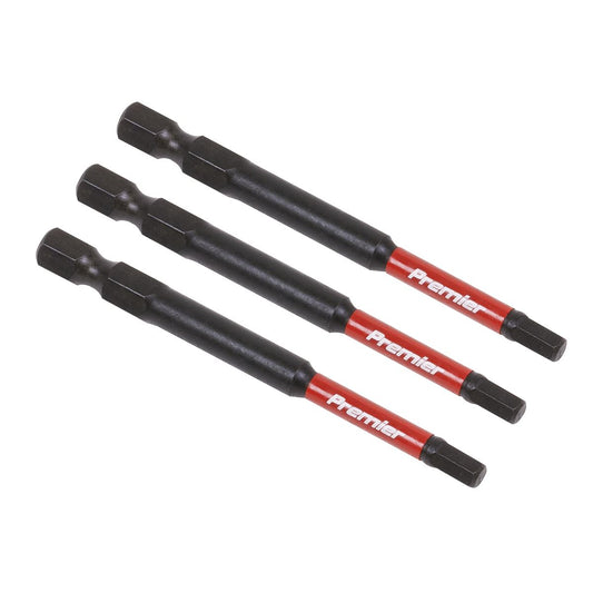 Sealey Premier Hex 4mm Impact Power Tool Bits 75mm - 3pc AK8262