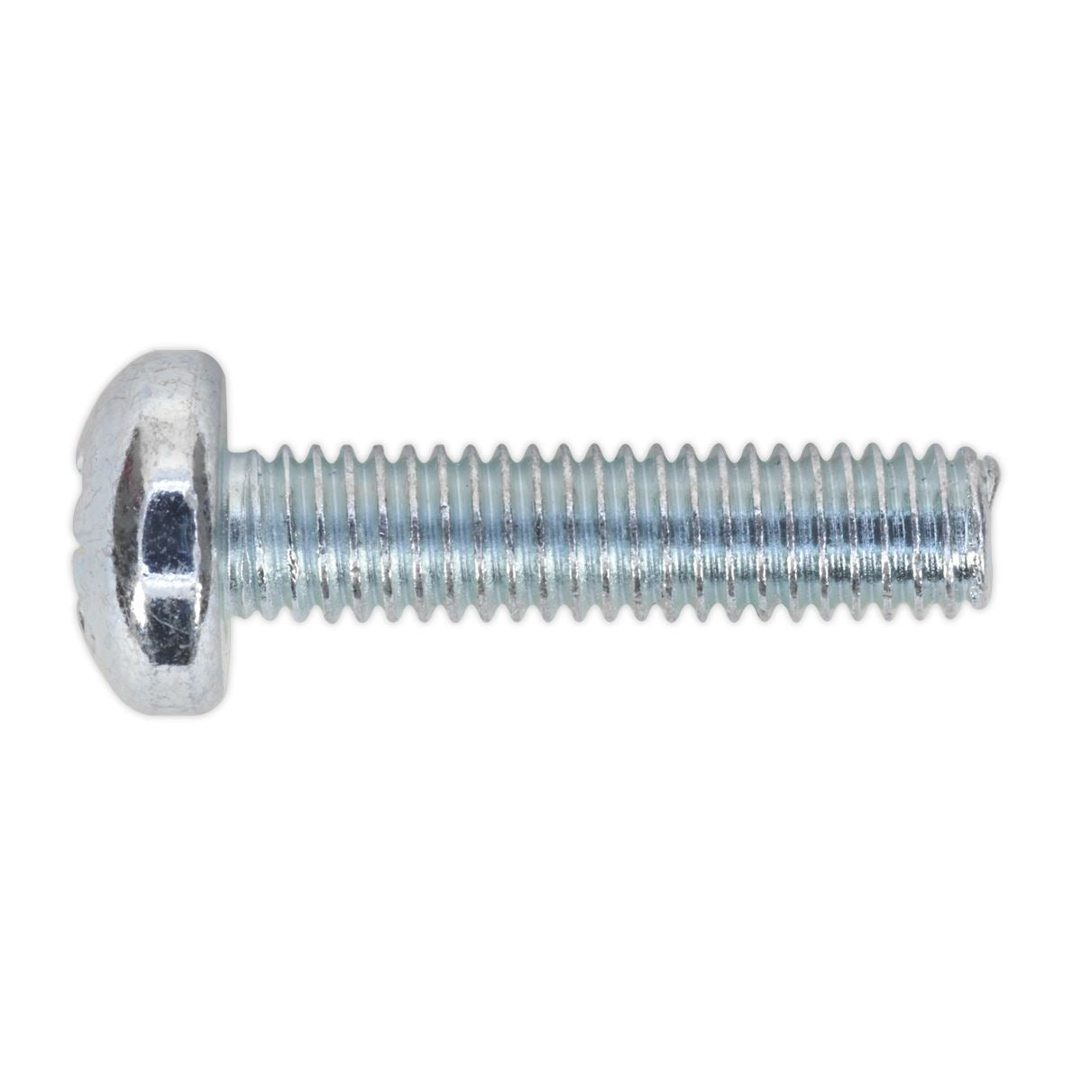 Sealey Machine Screw M6 x 25mm Pan Head Pozi Zinc Pack of 50 MSP625