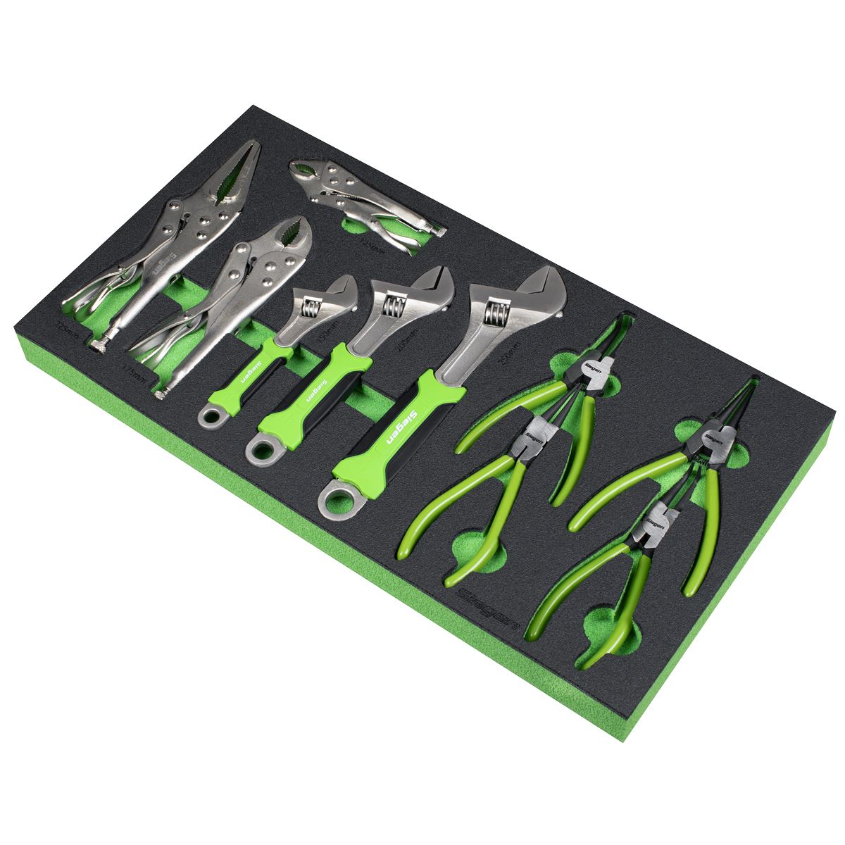 Sealey Siegen Tool Tray with Adjustable Wrench & Pliers Set 10pc S01278