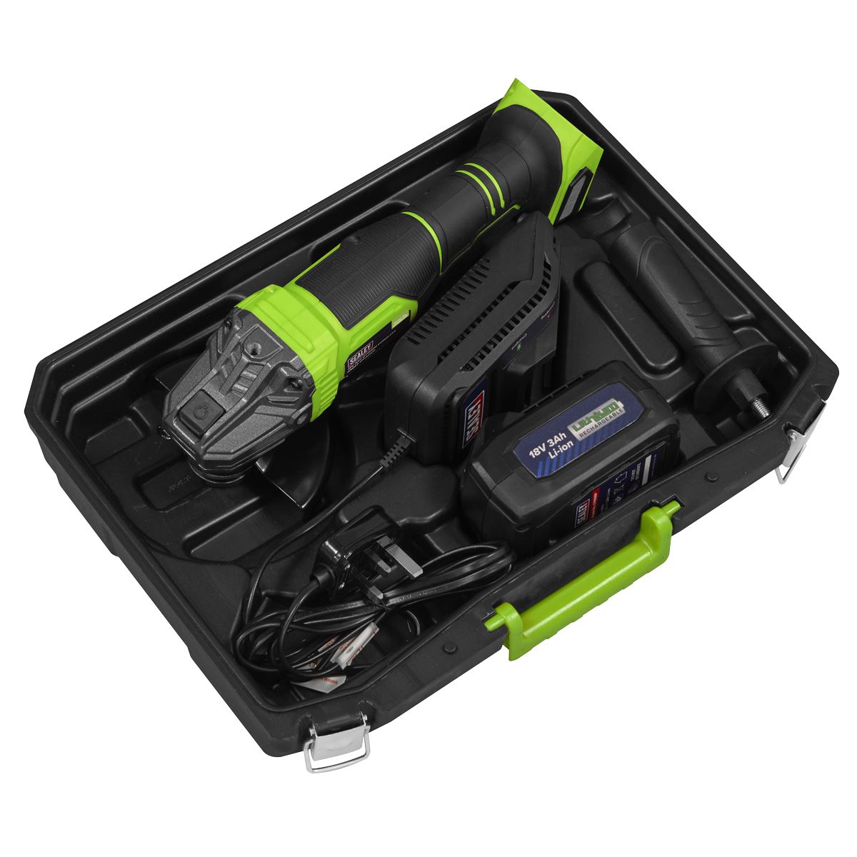 Sealey 18V 3Ah 115mm Cordless Angle Grinder - Green CP401LIHV