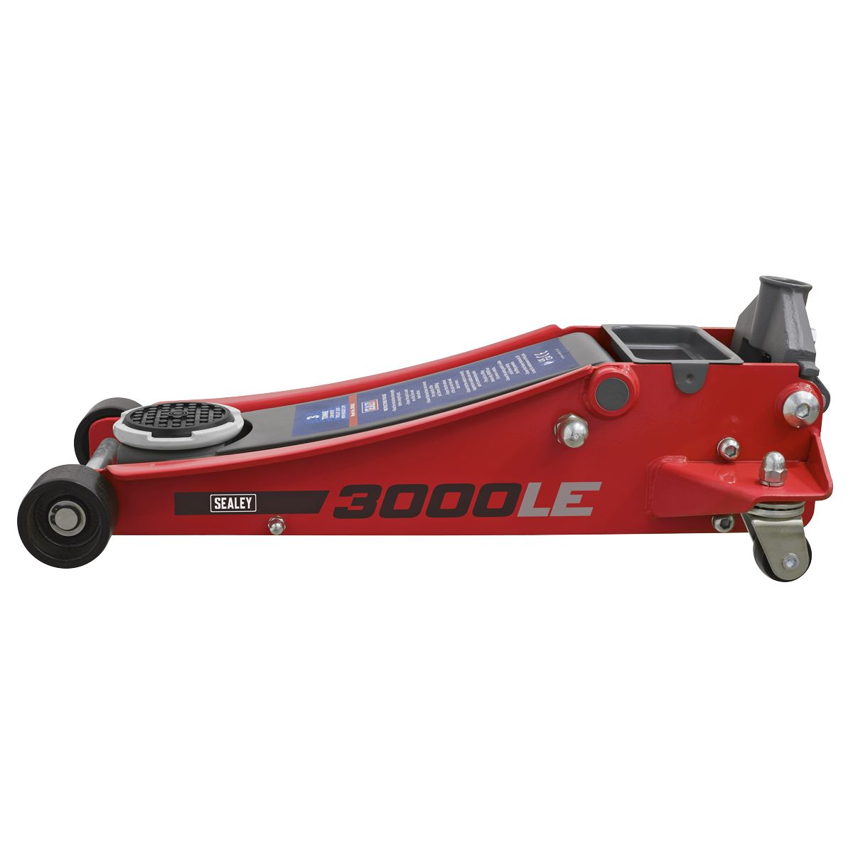 Sealey Trolley Jack 3 tonne Low Entry Rocket Lift Red 3000LE