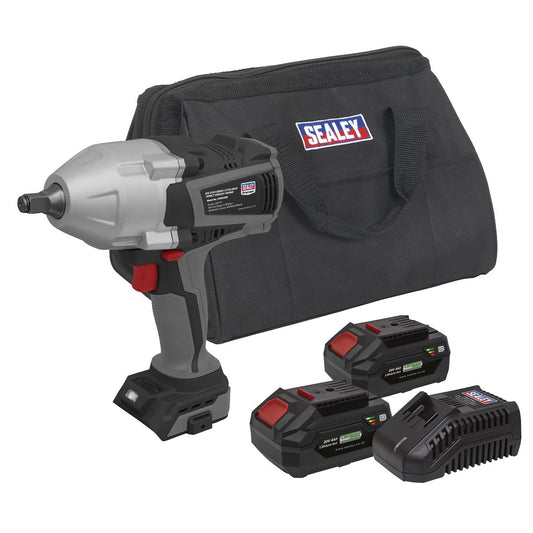 Sealey Cordless Impact Wrench Kit 20V SV20 Series - 2 Batteries CP20VXIWKIT1