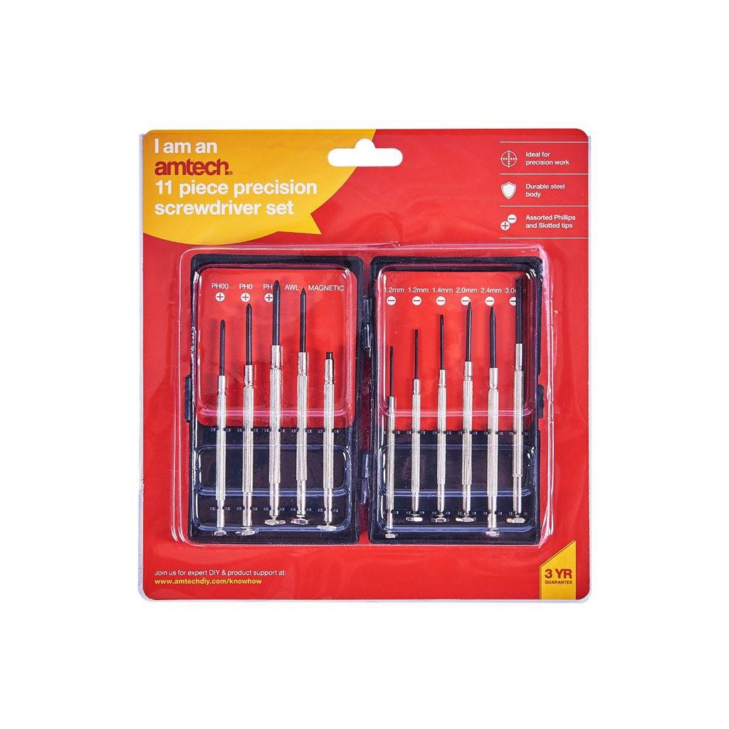 Amtech 11 Piece Precision Screwdriver Set - L0500