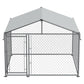 Dellonda 2x2x1.5m Dog Kennel, Galvanised Steel, Roof Cover, Chain Link Fencing DG281