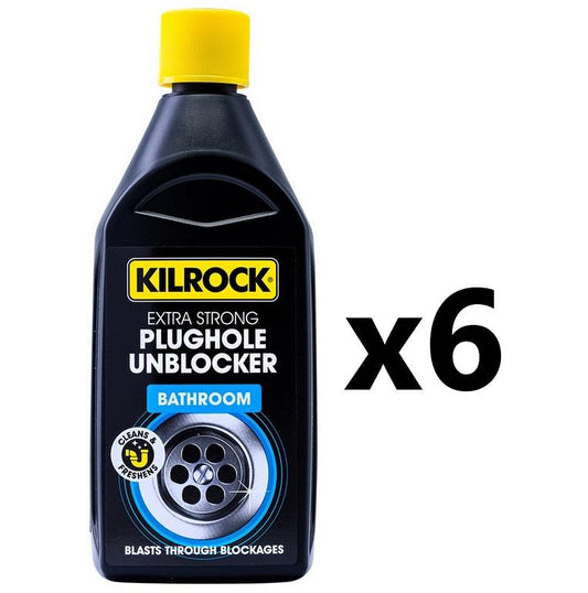 Kilrock 6x Plughole Unblocker Bathroom 500ml