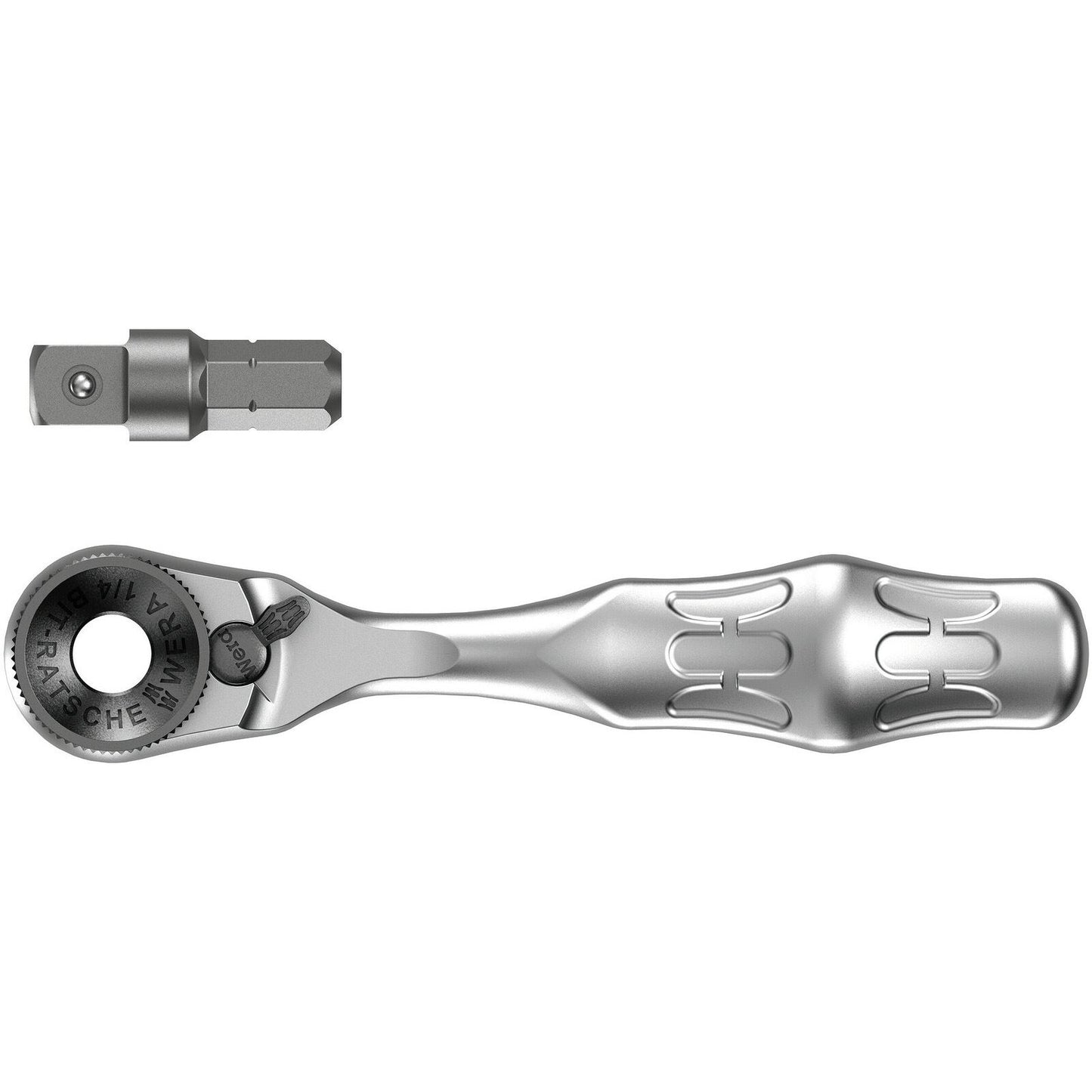 Wera 8001A Zyklop Mini 1 Bit Ratchet 1/4"  With Adaptor 073230