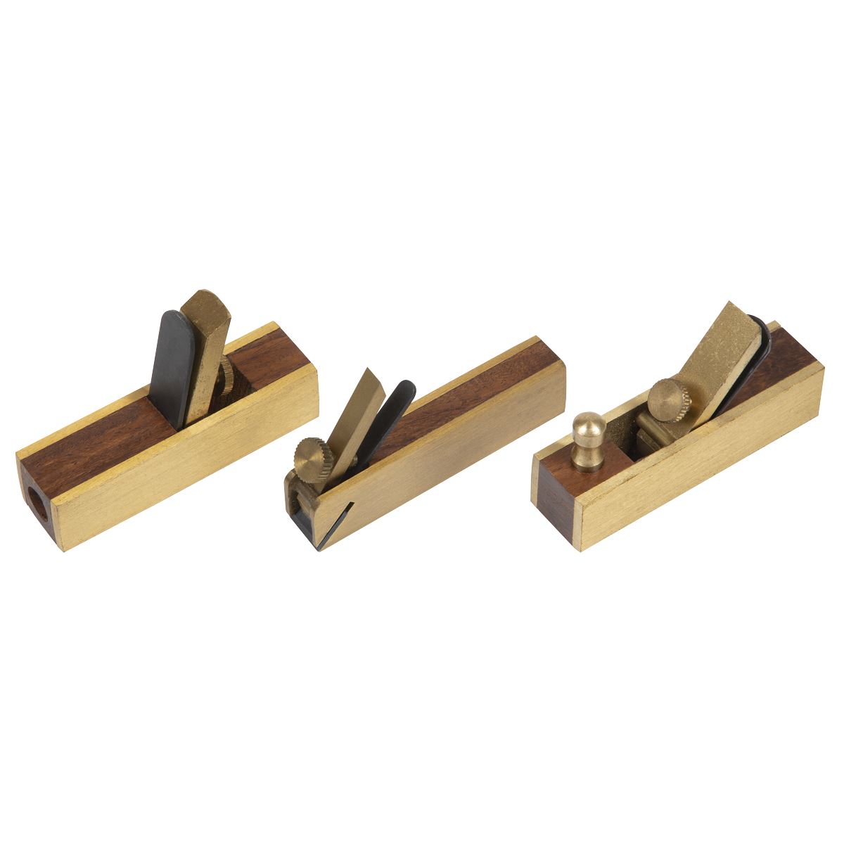 Sealey Mini Brass Plane Set 3pc MBP03