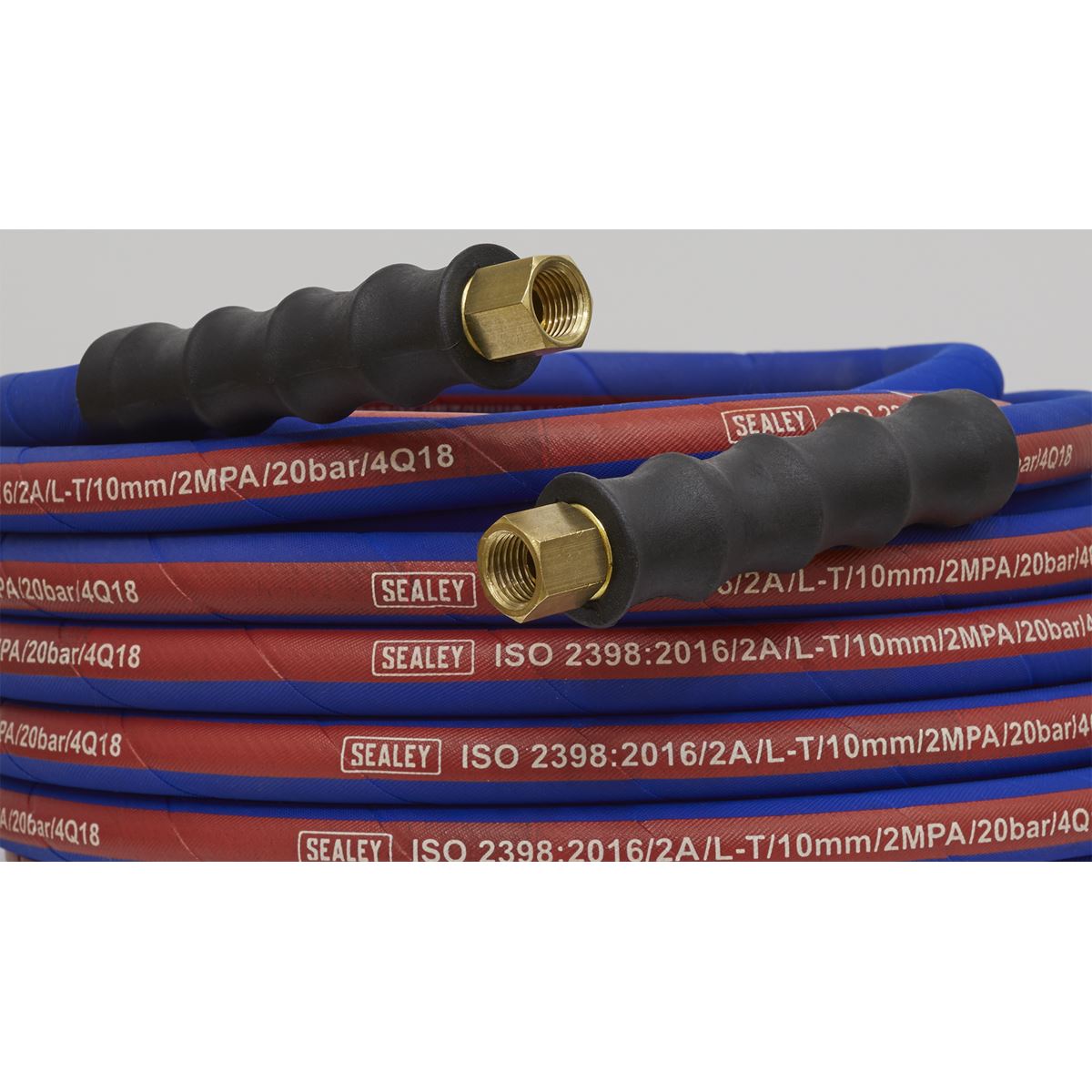 Sealey Air Hose 10m x 8mm with 1/4"BSP Unions Extra-Heavy-Duty AH10R