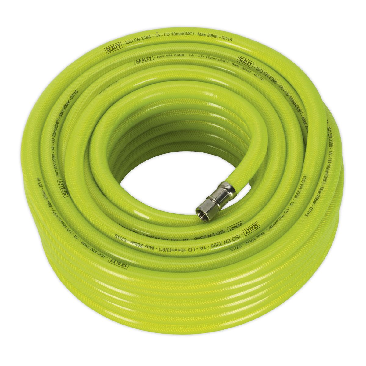 Sealey Air Hose High-Visibility 20m x 10mm with 1/4"BSP Unions AHFC2038