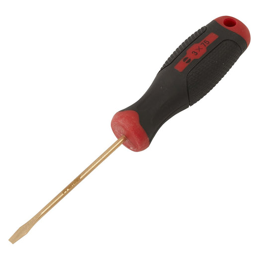 Sealey Premier Screwdriver Slotted 3 x 75mm - Non-Sparking NS092