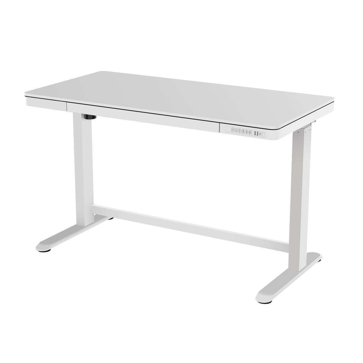 Sealey Dellonda White Electric Adjustable Standing Desk with USB & Drawer, 1200 x 600mm DH54