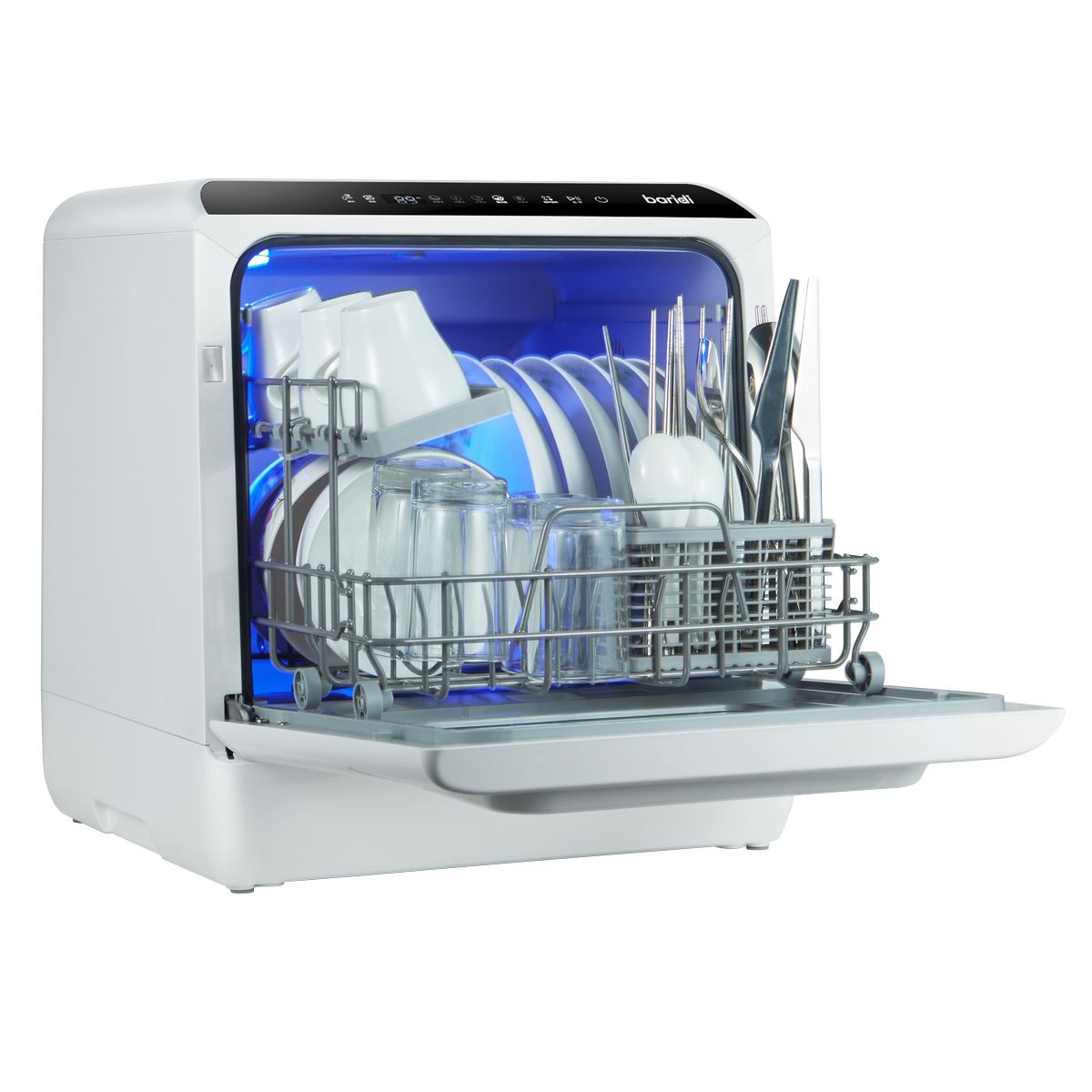 Baridi 2-4 Place Settings Mini Portable Tabletop Dishwasher, 5 Wash Functions