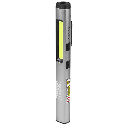 Sealey Penlight Torch with UV 5W COB & 3W SMD LED with Laser Pointer Rechargeable LED450UV