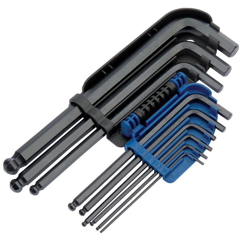 Draper Tools 08380 9 Piece Hexagon and Ball End Hex Allen Key Set HB9mm