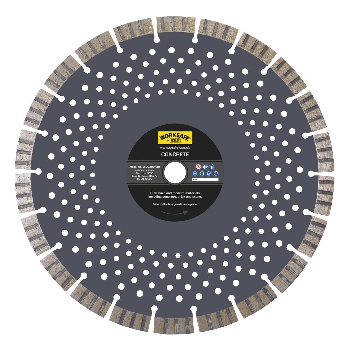 Sealey Concrete Cutting Disc Dry Use 300mm WDC300/20