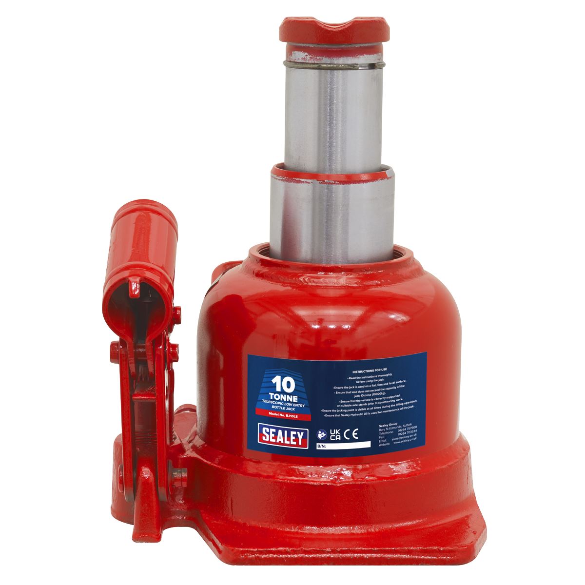 Sealey Bottle Jack 10 tonne Low Entry Telescopic BJ10LE