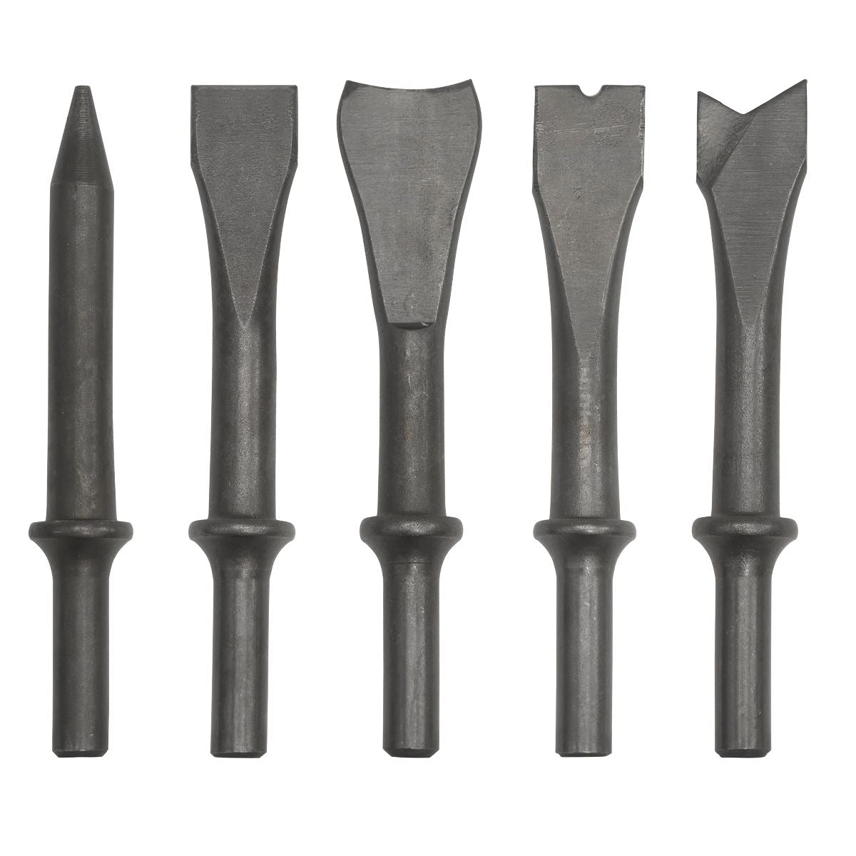 Sealey Air Hammer Chisel Set 5pc 120mm .401" Shank SA12C