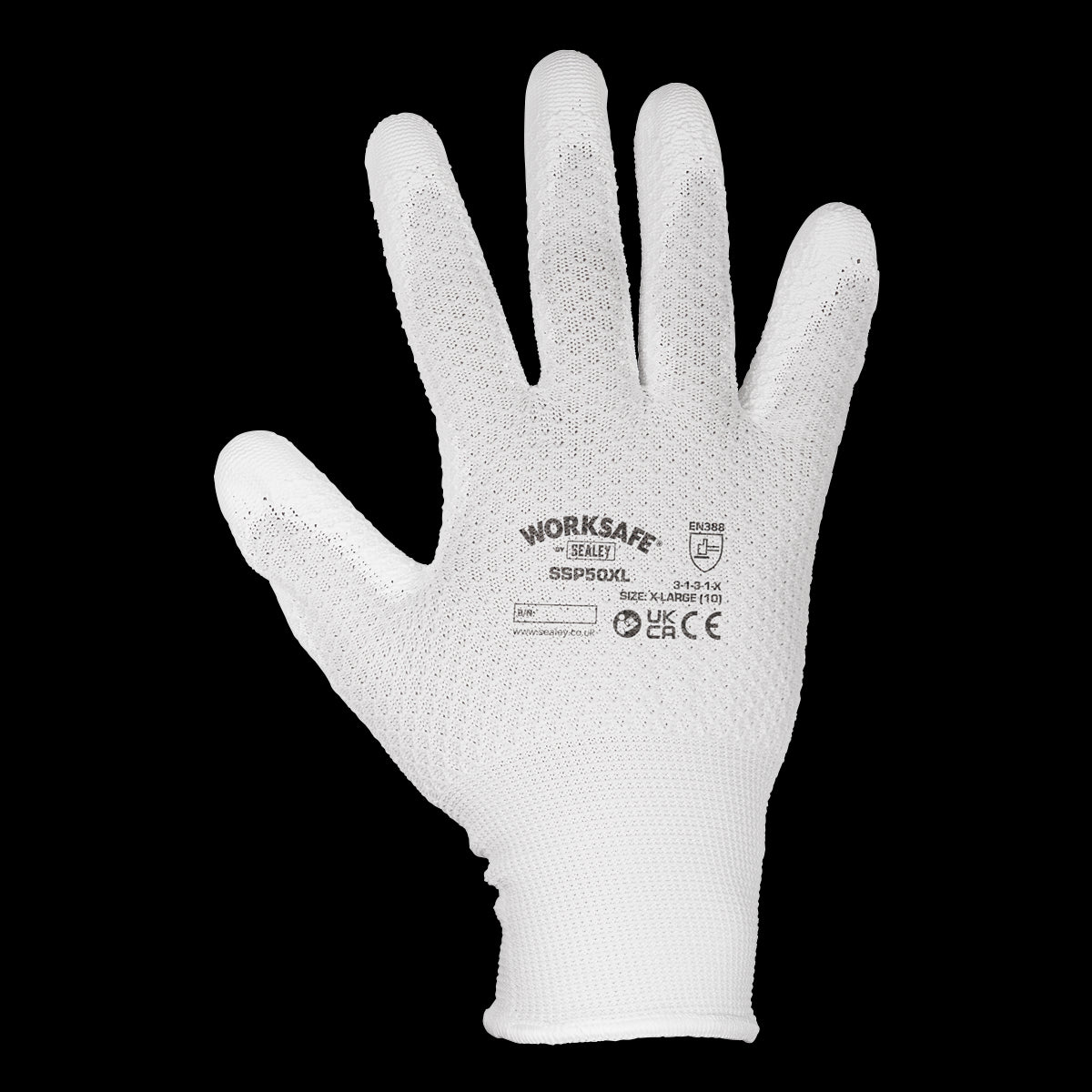 Worksafe White Precision Grip gloves - (X-Large) - Pack of 6 Pairs SSP50XL/6